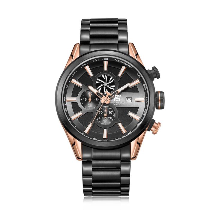 Jam Tangan Pria Fashion T5 H3627G Original Tanggal & chrono Aktif