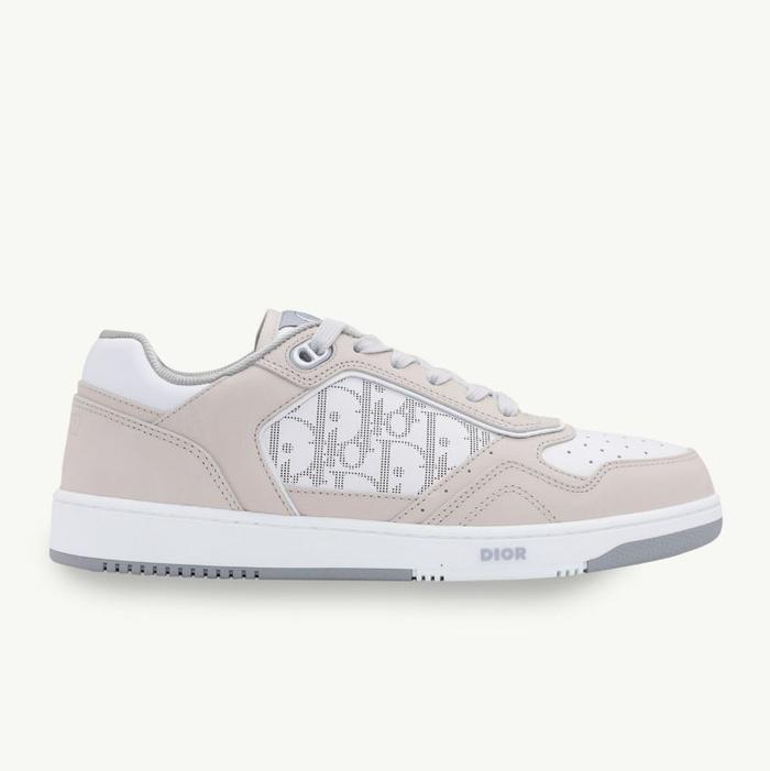 Dior B27 Oblique Low Top Sneakers in Cream/White Multicolor Nubuck