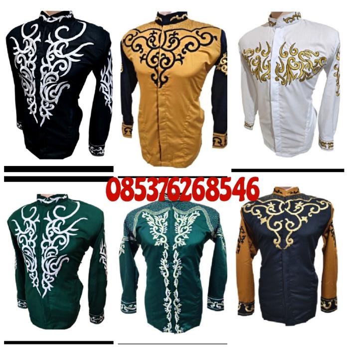 baju koko pria Muslim pria kemeja koko bordir addhiba