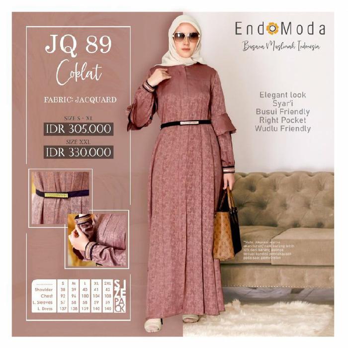 GAMIS ENDOMODA ORIGINAL JQ-89 Maron dan Grey