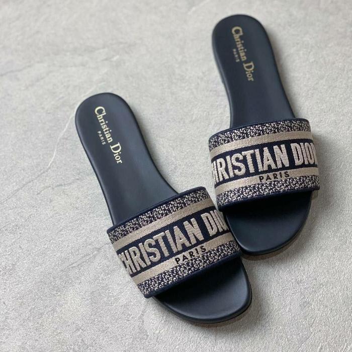 Dior Sandal Dway Embroidered NAVY
