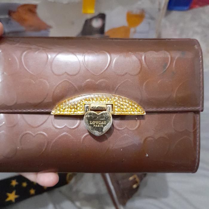 dompet lipat kulit glossy lovcat