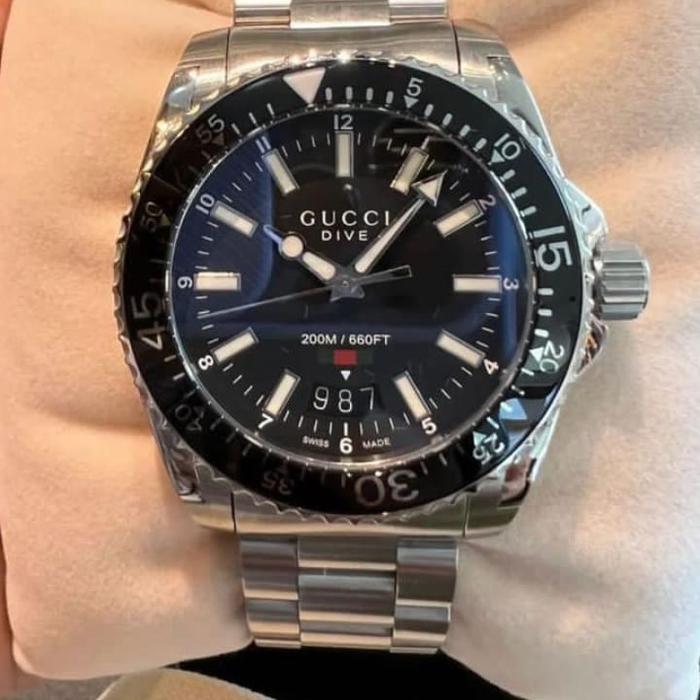 JAM TANGAN PRIA GUCCI DIVE STAINLESS STEEL