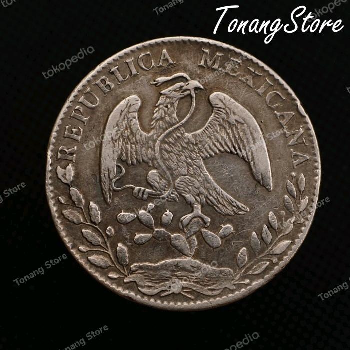 Uang Koin Kuno 8 Reales Mexicana 1880 -0138