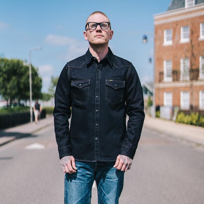 Iron Heart - IHSH-295 14oz Indigo x Black Selvage Denim Shirt