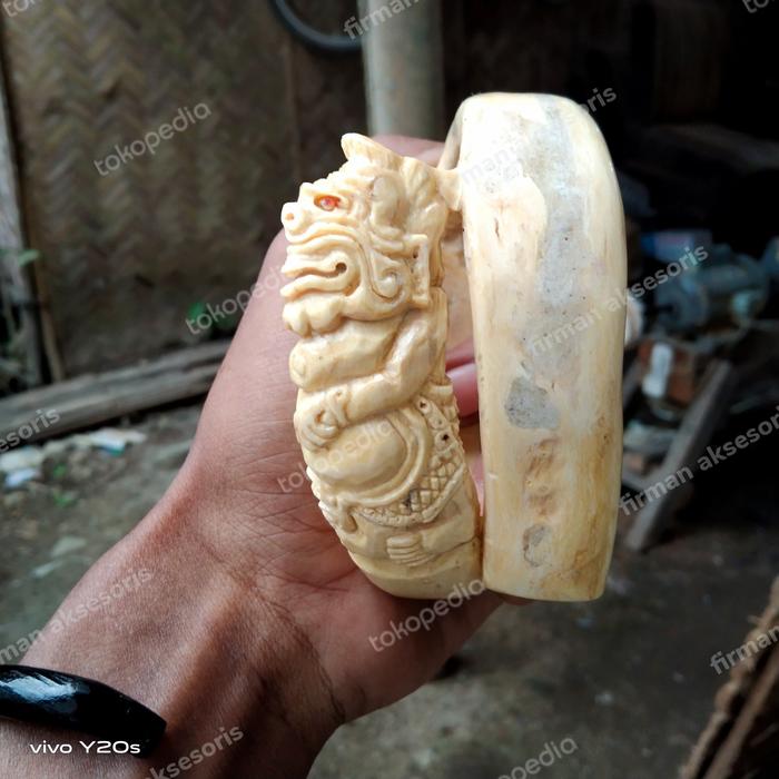 GELANG AKAR BAHAR PUTIH JUMBO ASLI, FULL UKIR MBAH SEMAR