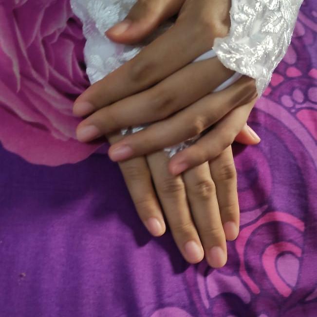 Manset Wedding Pengantin Putih Bordir Cincin Henna Instan