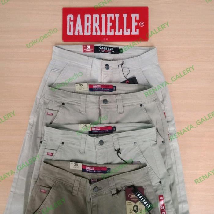 Gabrielle Celana Chino Pria Original bahan STRETCH SLIM FIT