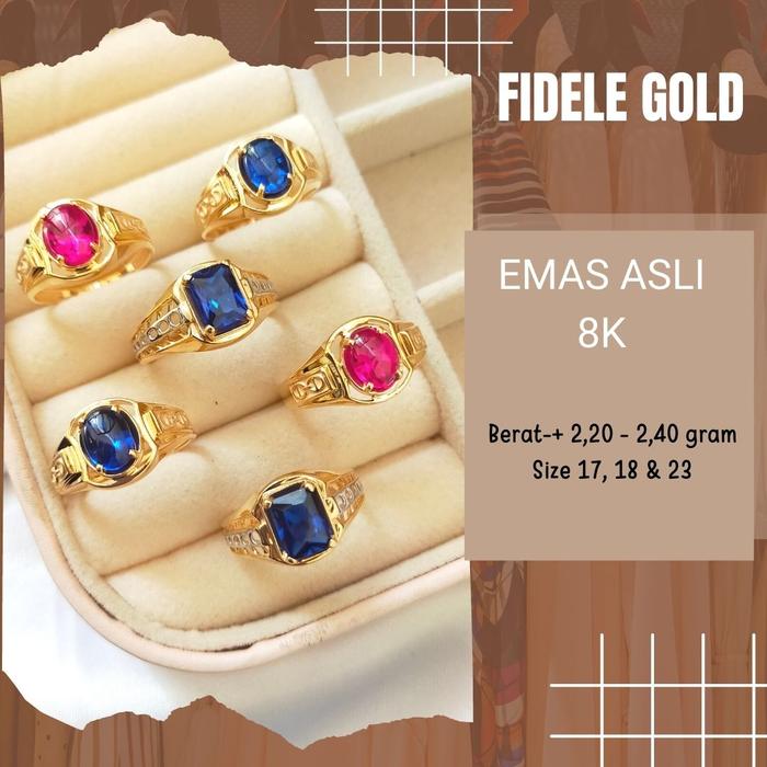 Cincin Pria emas asli EMAS MUDA 375 EMAS PRIA CINCIN PRIA