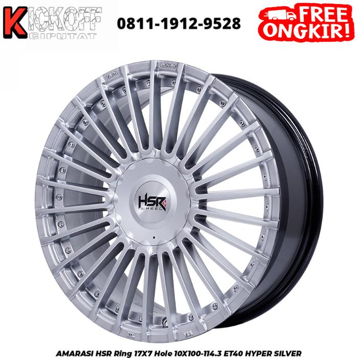 VELG RACING TIPE AMARASI HSR 17x7 10x100-1143 ET 40 HYPER SILVER