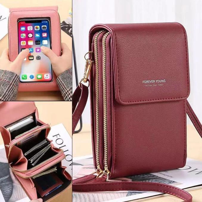 Tas Hp Wanita Selempang Korea Mika Touch Screen Model Import KATIE