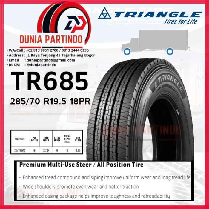 Ban Truk TRIANGLE TR685 285/70 R19.5 18PR , Chat Untuk Diskon Harga