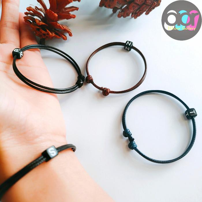( J - S ) Gelang inisial huruf, waterproof