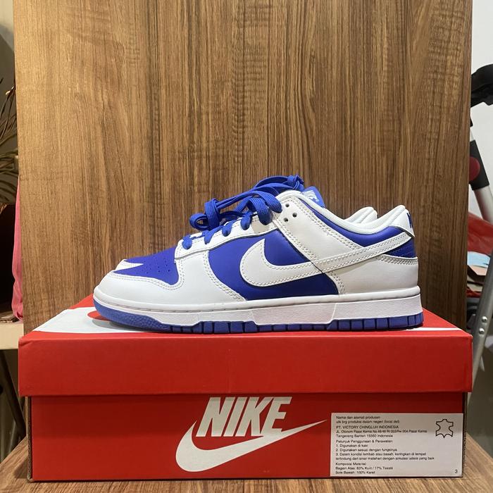 Nike Dunk Low Racer Biru Putih Asli Sepatu Kasual Pria Wanita US 9 EUR 42.5 BNIB Lokal 100% Original