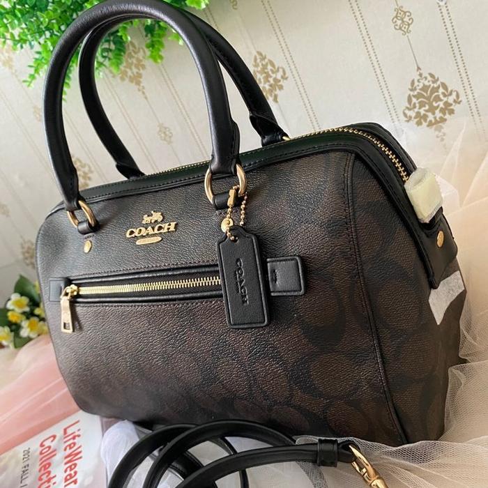 Coach F83607 Rowan signature brown black