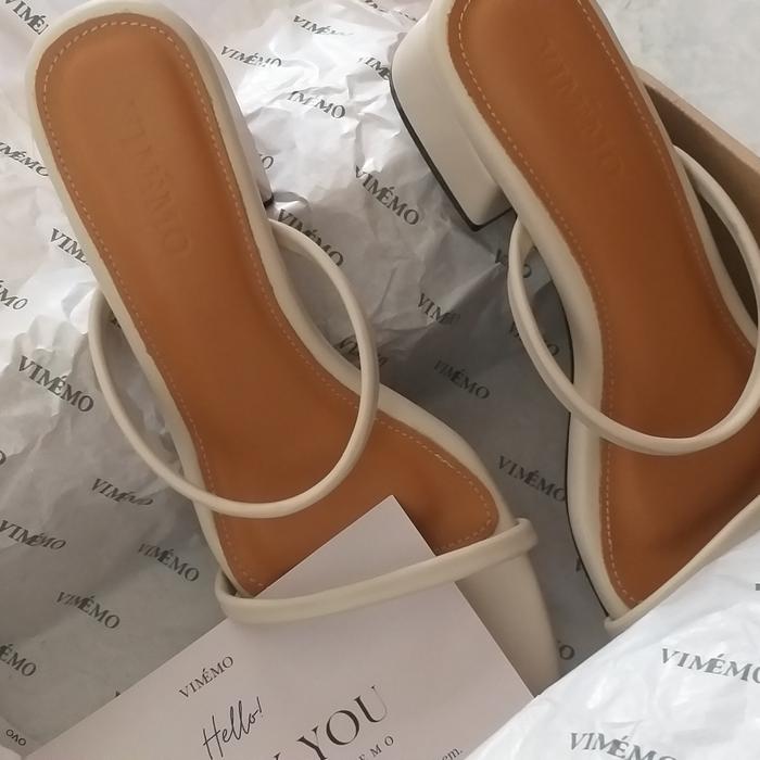 Sandal Heels Wanita Vimemo Hannah Beige