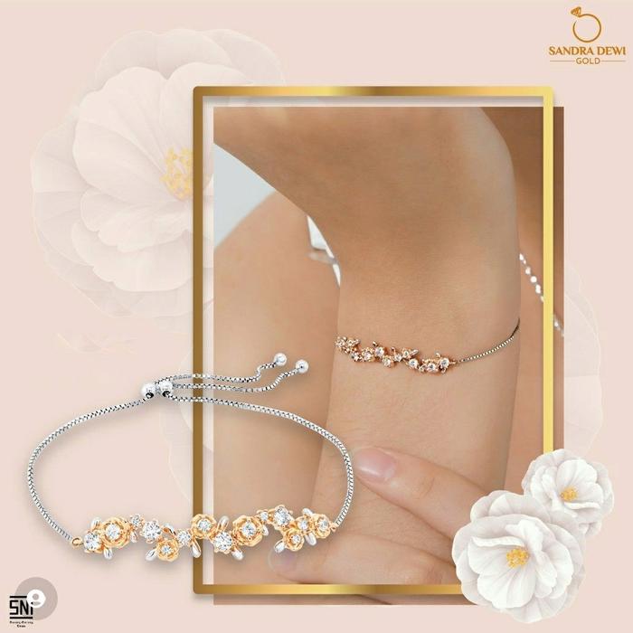 GELANG TANGAN SERUT FLOWER GARDEN CAMELLIA SERIES SANDRA DEWI GOLD