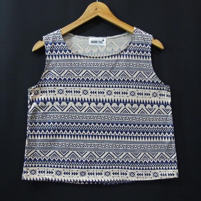 DN321 SIZE M AMOUNT PLUS TRIBAL CROP PREMIUM TANK TOP SECOND BRANDED