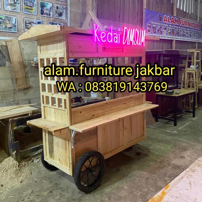 gerobak angkringan kayu/gerobak kopi/kopi kekinian/booth kayu