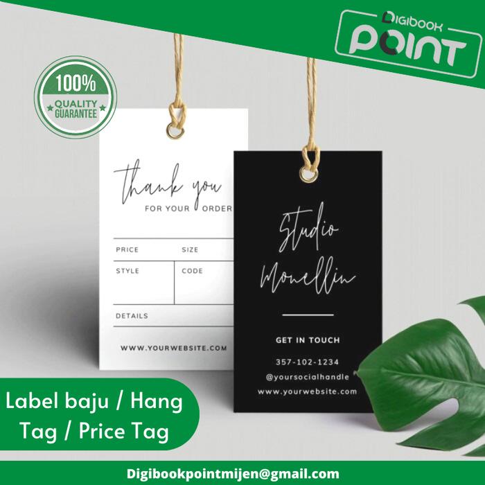 Cetak Hang Tag / Price Tag / Label Baju Custom Bahan Art Carton 310 gr
