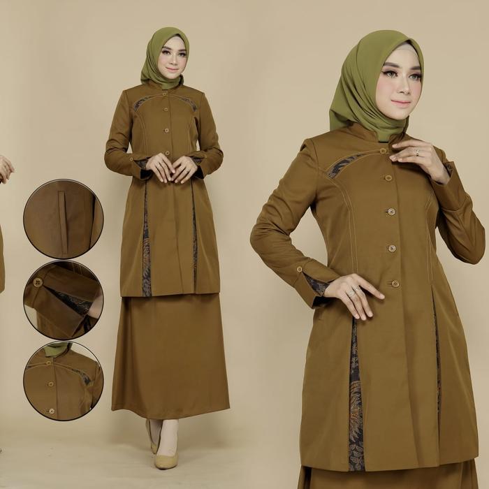 seragam Pemda baju dinas asn baju khaki seragam muslimah Blazer Kerja Wanita Panjang Setelan
