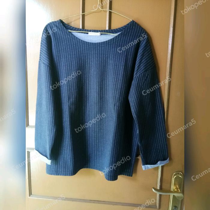 Blouse salur navy brand Phenomenal (matahari) preloved pribadi