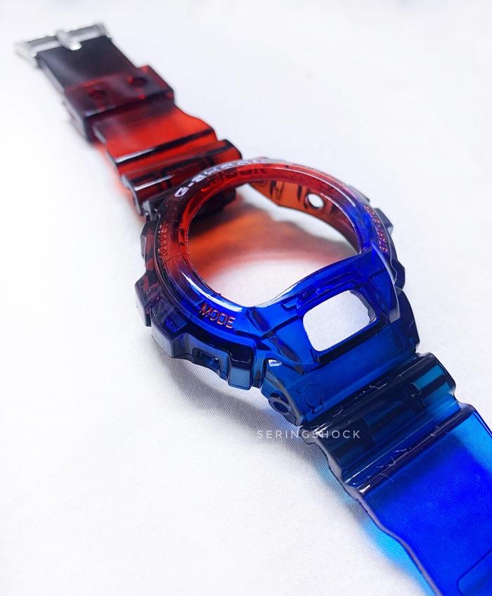 BNB Gshock GDX-6900 RED BLUE CLEAR Strap Besel Casio G-shock