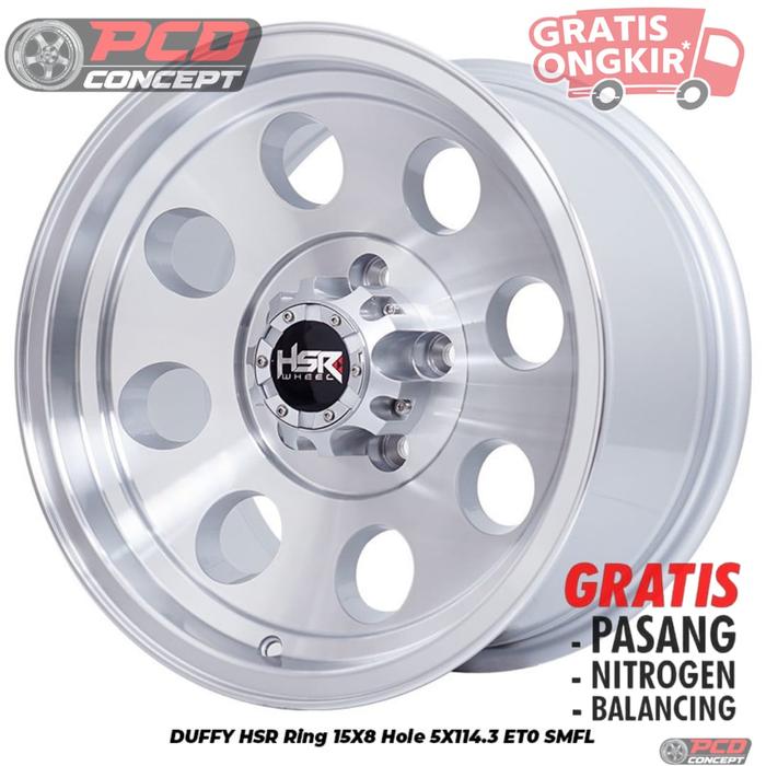 VELG OFF-ROAD R15 HSR DUFFY R15 PCD 5X114,3 BUAT TERIOS,RUSH,INOVA R15