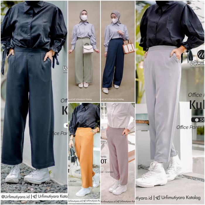 [AGEN RESMI] OFFICE PANTS BY URFIMUTIYARO KULOT | CELANA BAHAN POLOS