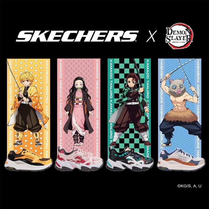 Sepatu Sport Casual Official Collab Anime SKECHERS x Demon Slayer