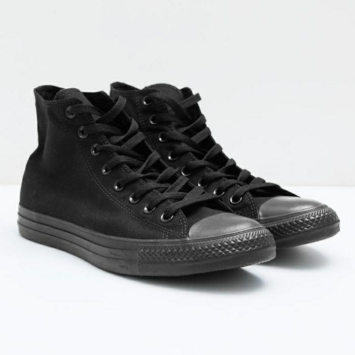 Sepatu converse allstar hi black mono 1W881 original