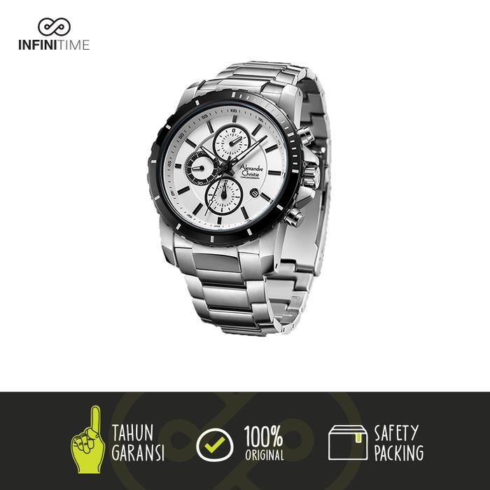 Alexandre Christie AC 6141 Silver plat Putih (Man/Pria)
