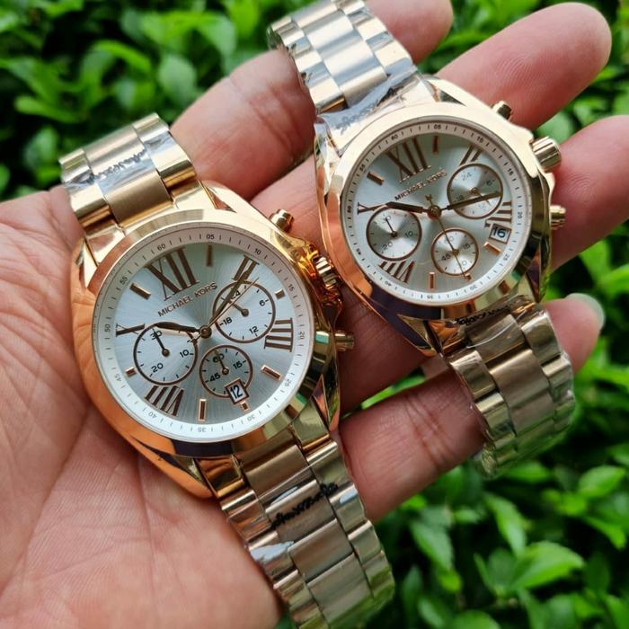 Jam Tangan Couple Merk MicHaell Korss MK All Steel 36mm 42mm Original