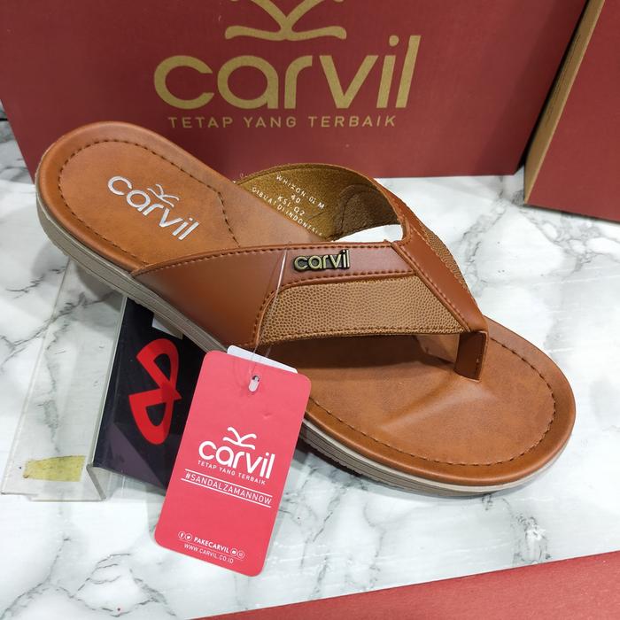 Sandal jepit Casual pria Carvil whixon-01 stone original