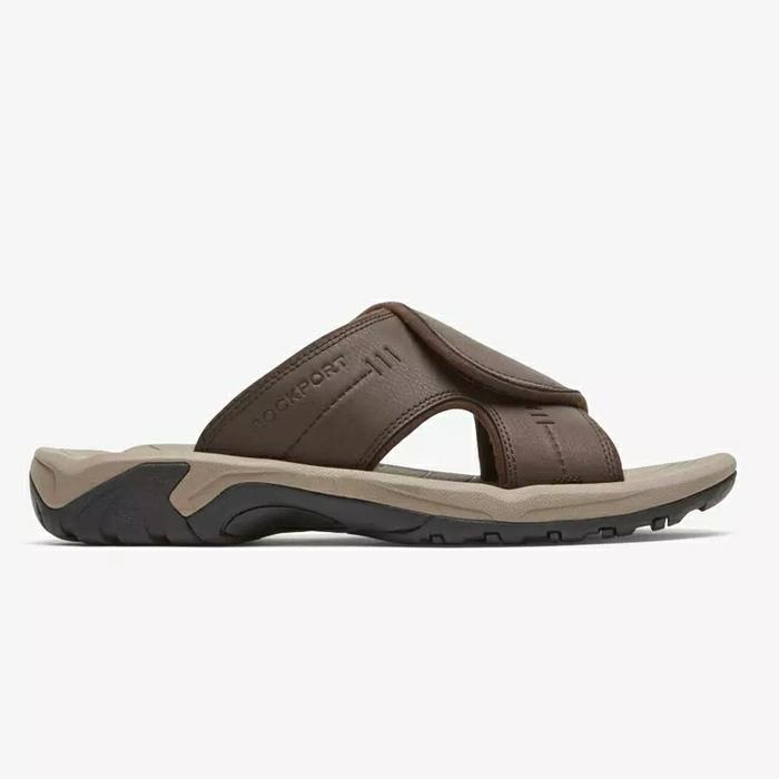 SANDAL PRIA ROCKPORT Byron Casual Slide Java - Brown ORIGINAL