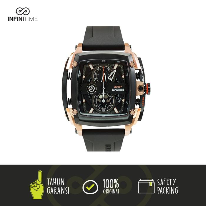 Jam Tangan Expedition E3008 EXP 3008 E 3008 Black Rosegold Pria