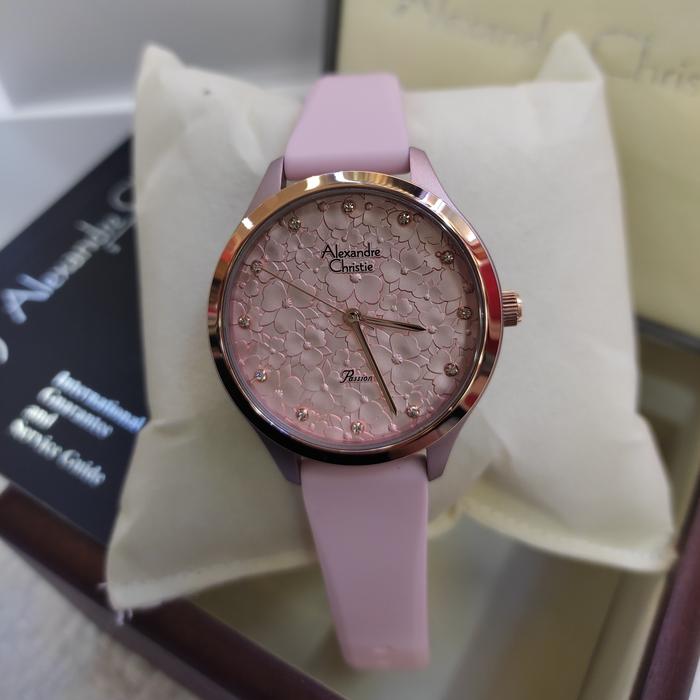Jam Tangan Wanita ORIGINAL Alexandre Christie Ac 2A03 LH Rubber St