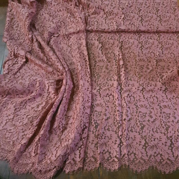 kain brokat/bahan brokat Katun Perancis Original bunga rapat u. 250X115cm