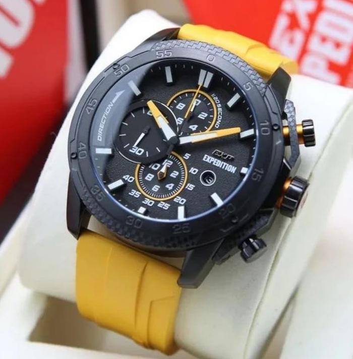 Jam Tangan Pria Expedition E6810 Light Green Rubber Strap