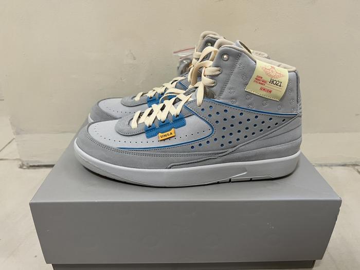AIR JORDAN 2 RETRO X UNION GREY FOG AUTHENTIC ORIGINAL SNEAKERS 100%