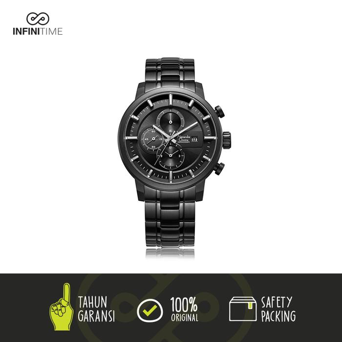 Jam Tangan Alexandre Christie AC 6323 Full Black Pria