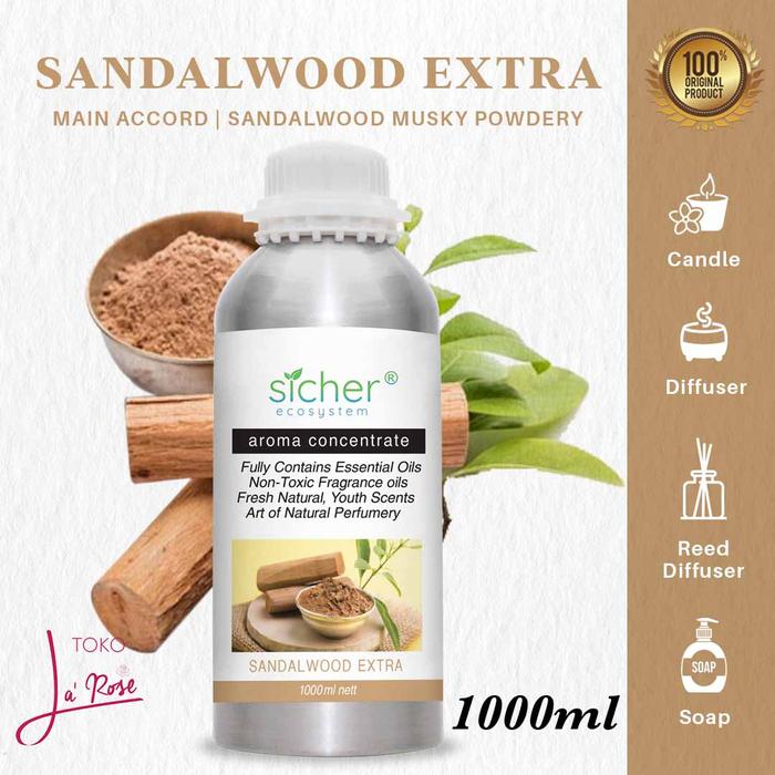 Essential Oil Sandalwood Extra 1000ml Aromatherapy 1L Kayu Cendana