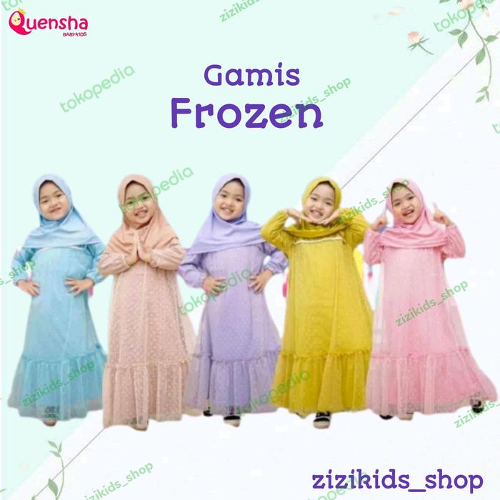 Gamis Pesta Tile Anak Perempuan Muslim Frozen by Quensha Babykids