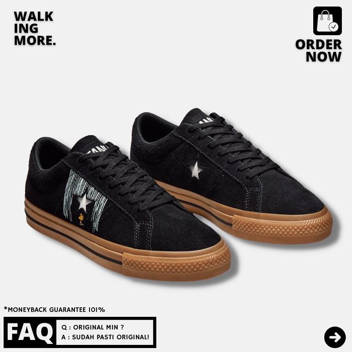 LIMITED EDITION CONVERSE ONE STAR BLACK GUM X PEANUTS ORIGINAL RESMI