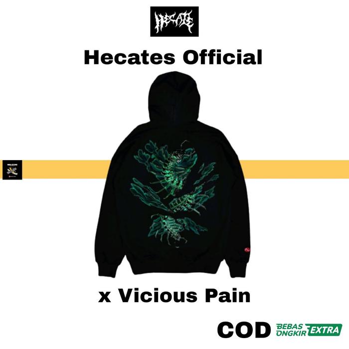HECATE x VICIOUS PAIN - HOODIE BLACK SPECIAL DROP HOODIE CROP