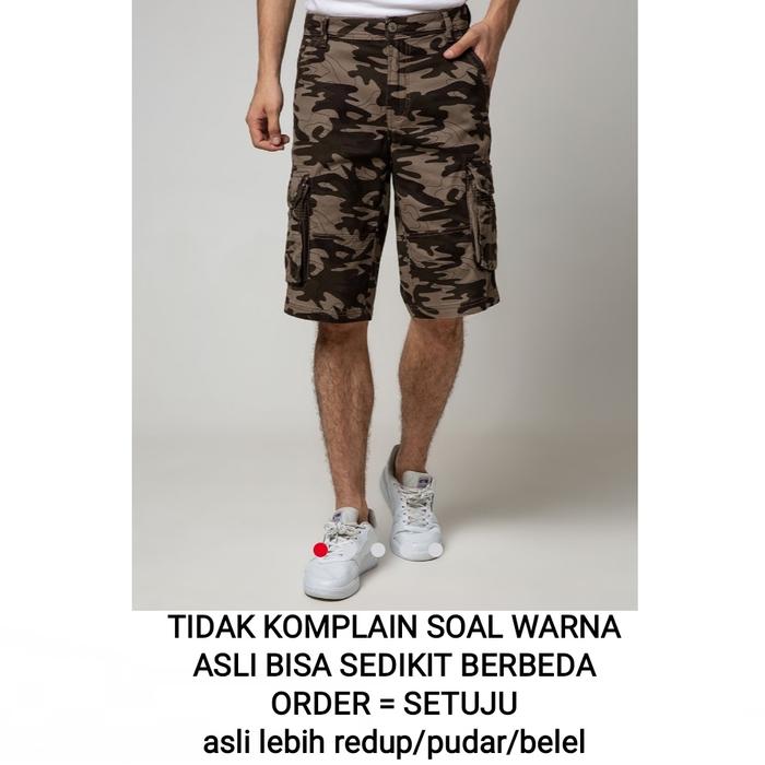 Celana Pendek Gunung Cargo Army Loreng Camo Pria Cardinal