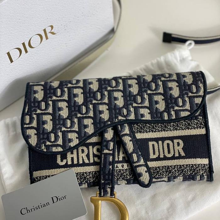 Preloved Dior saddle slim Pouch ada adjustable longstrap) complete set