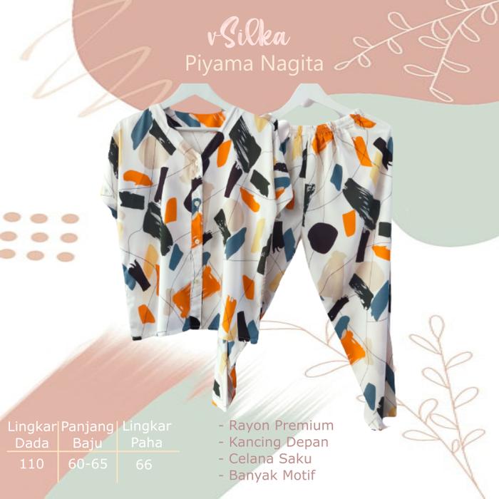 PIYAMA SET NAGITA VSILKA SETELAN BAJU TIDUR WANITA