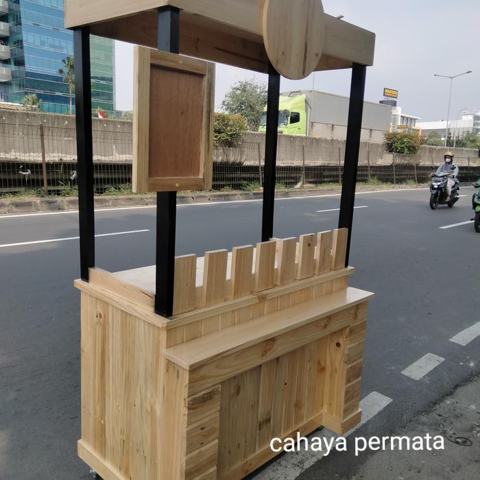 booth kayu grobak minuman