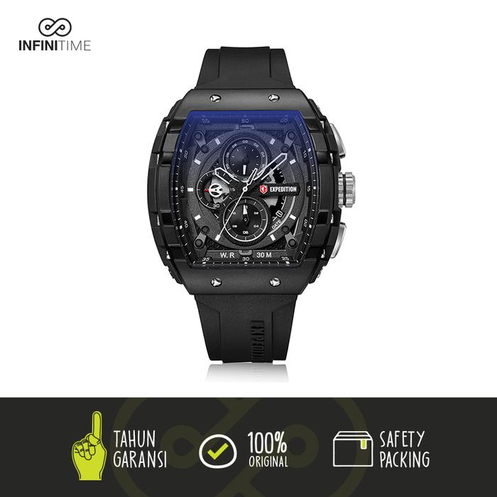 Jam Tangan Expedition 6782 E6782 E 6782 Black Button Silver Pria